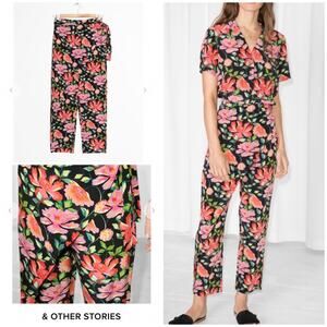 & Other Stories Peony Print Trousers